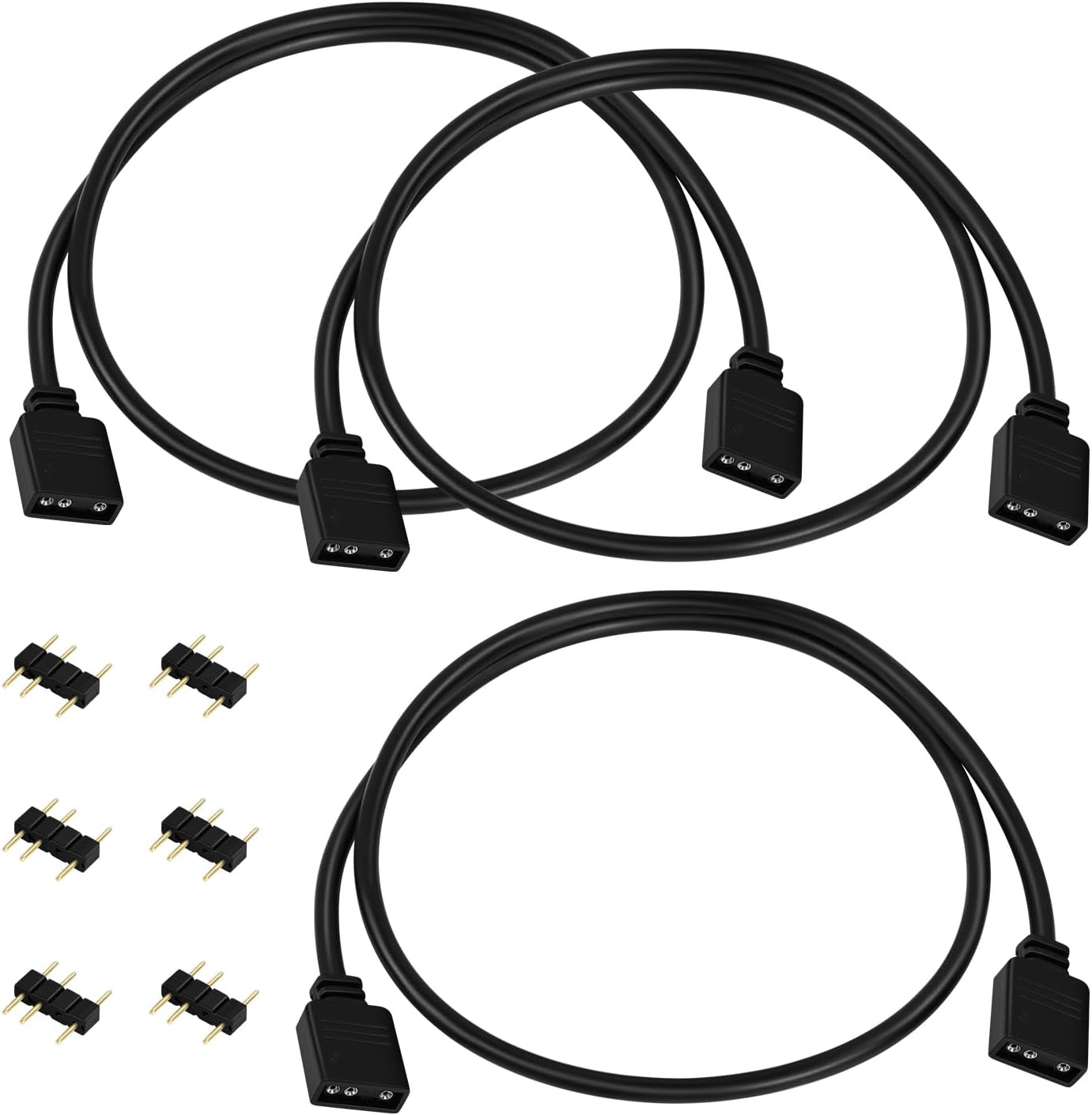 3 Cables Extensión ARGB Hembra a Hembra 19.7pulg