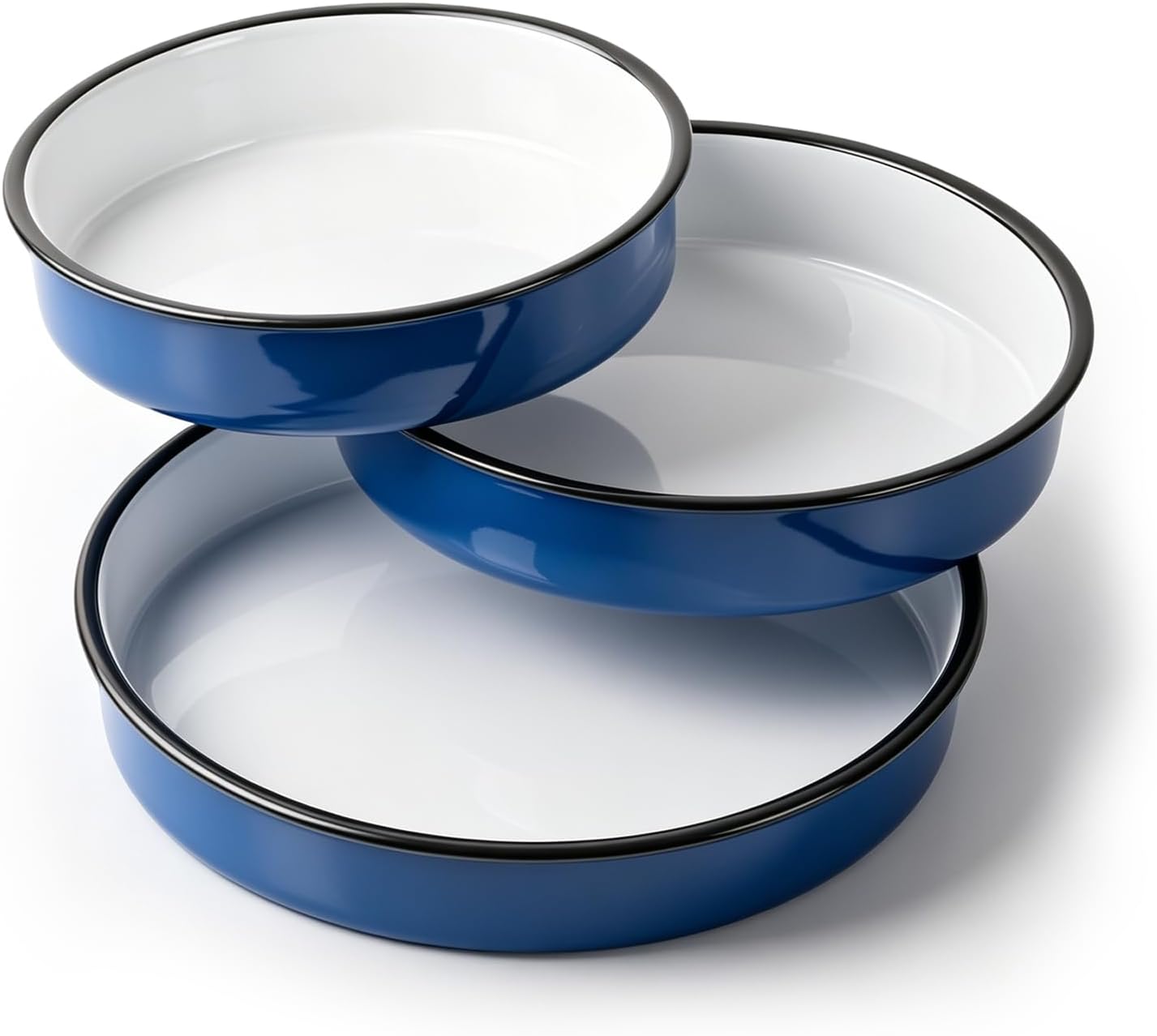 Set 3 Moldes Redondos Hornear Esmaltados Antiadherentes