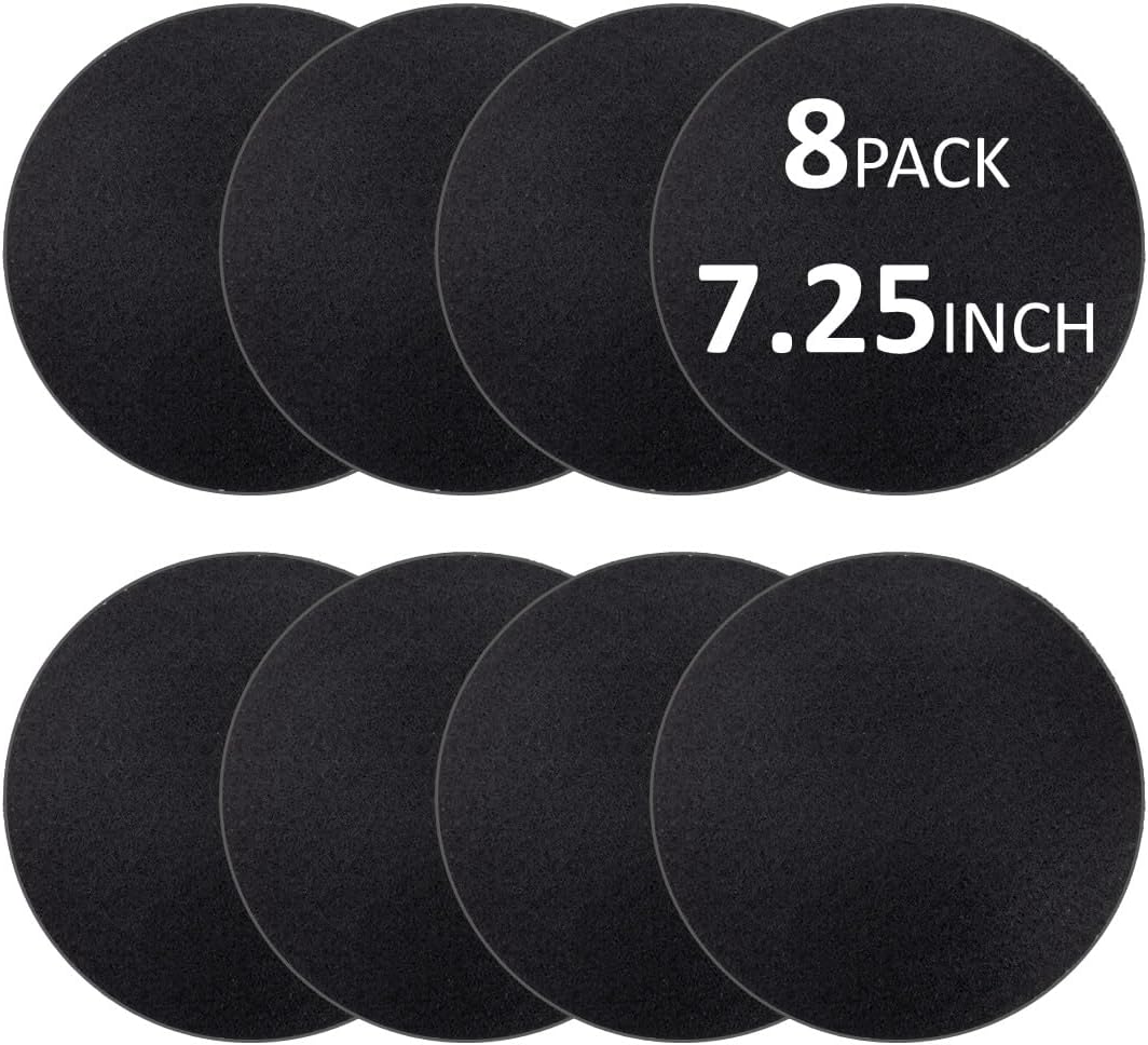 8 Filtros Carbón Activo 7.25pulg Redondos Control Olores
