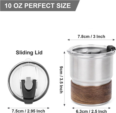 Taza acero inox 10oz con tapa para agua té y bebidas frías plata