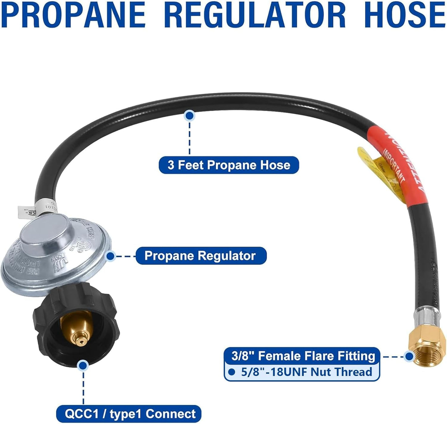 Regulador propano manguera LPG certificado CSA