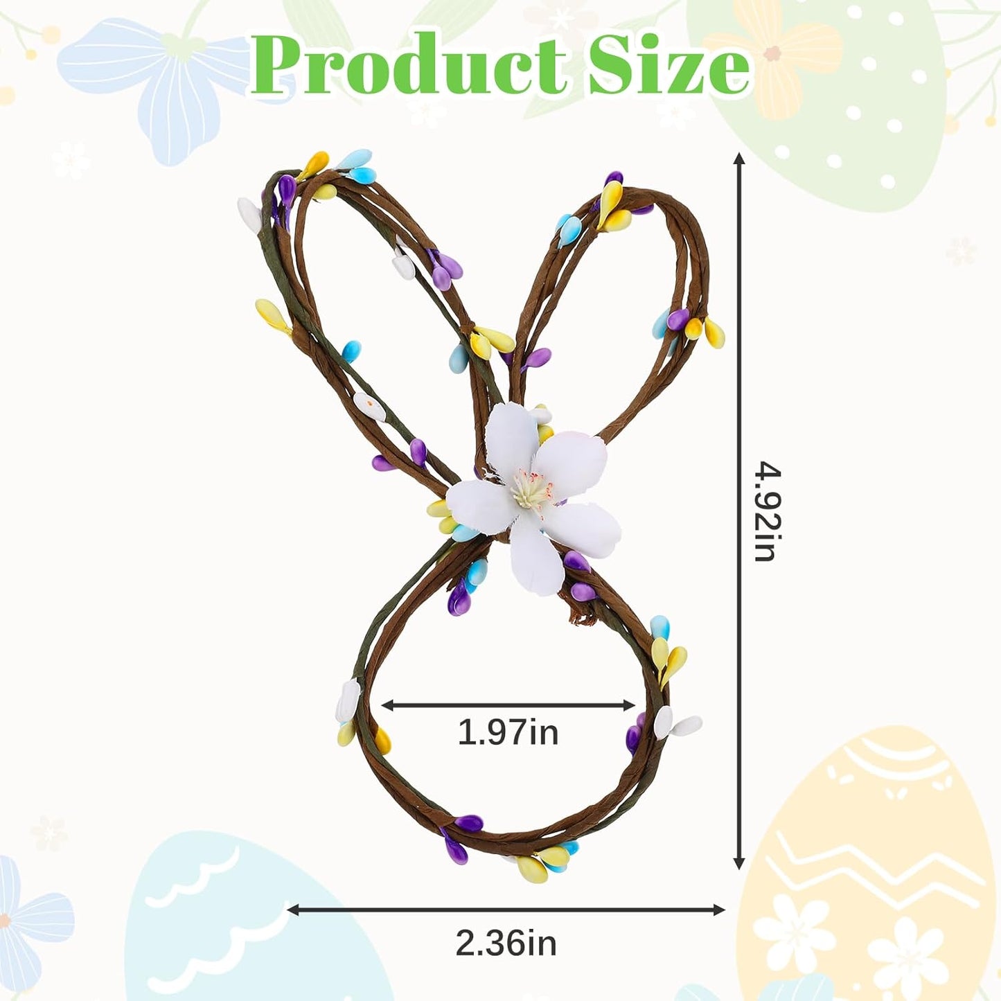 Juego de 8 servilleteros de conejo de Pascua color madera