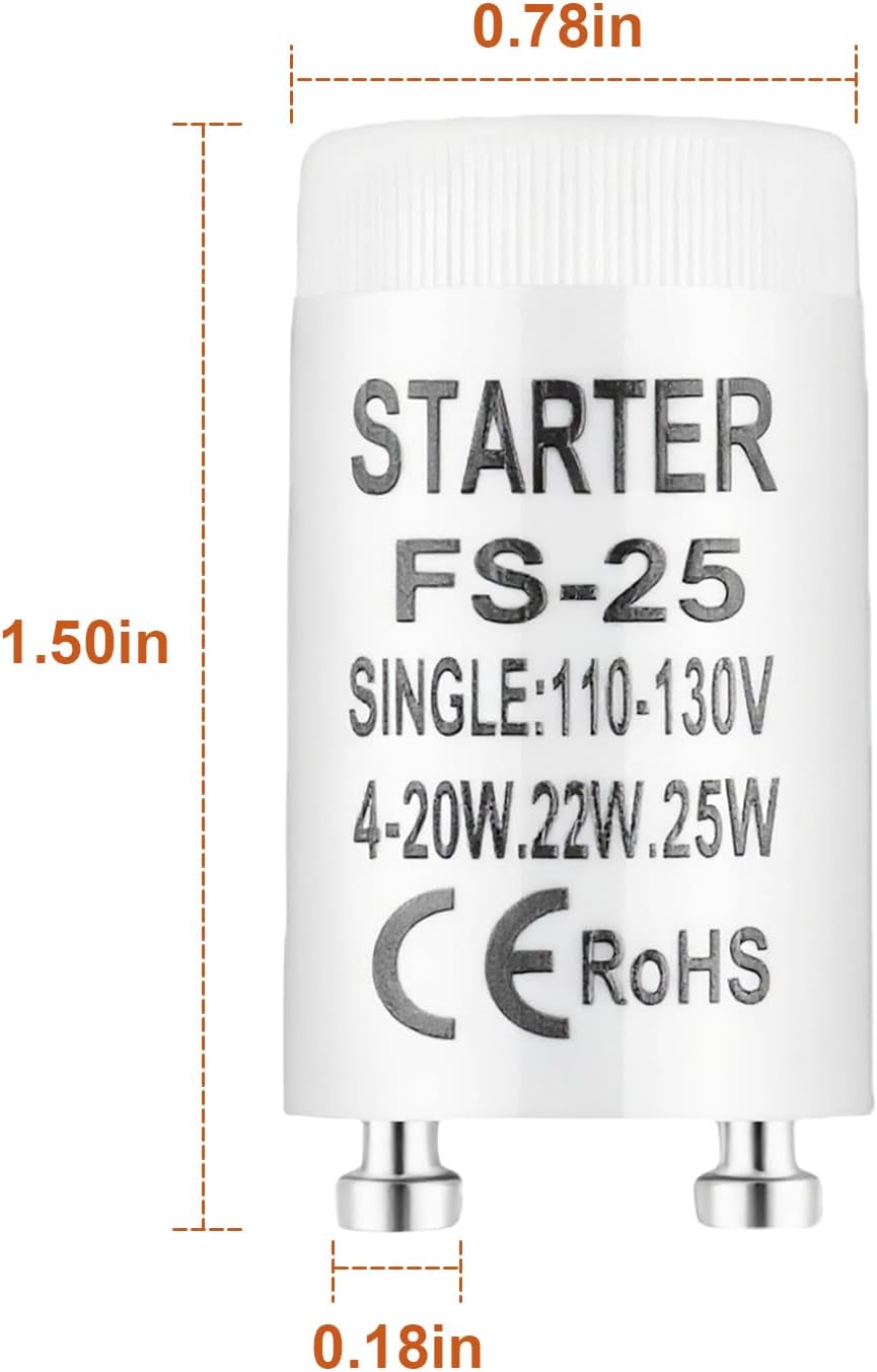 Arrancador fluorescente 4-25W 110-130V pack 2 blancas