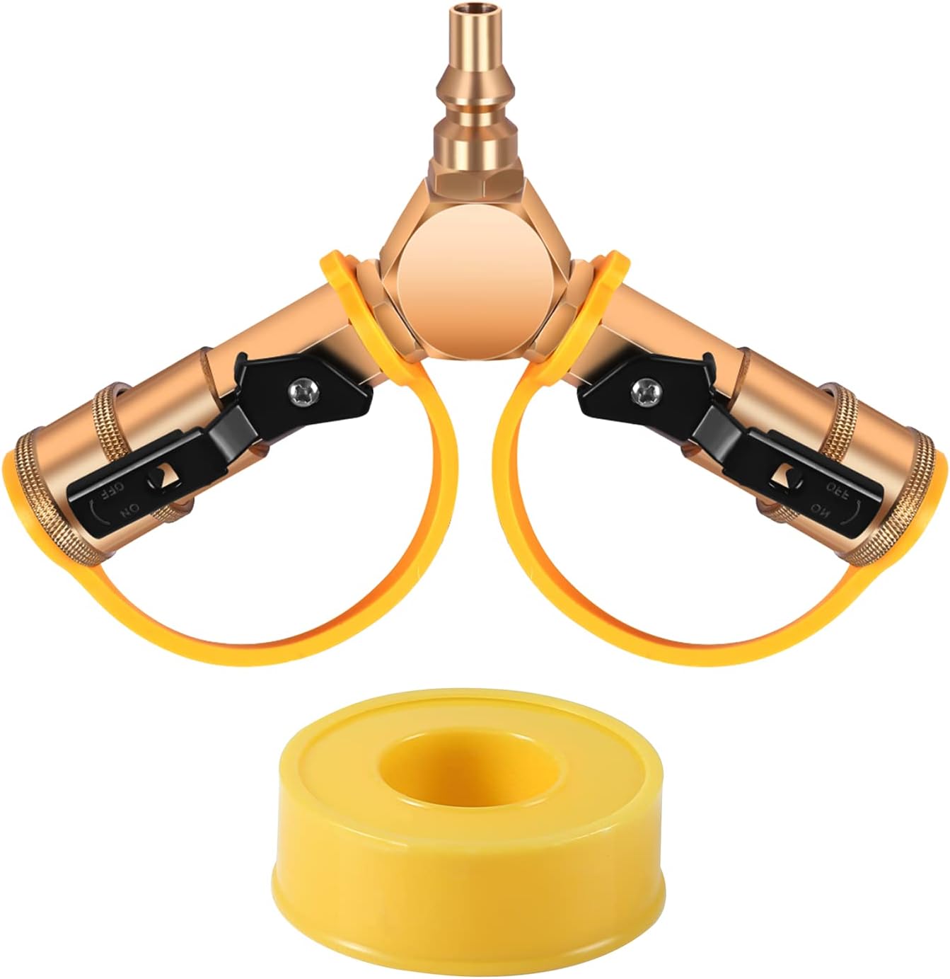 Adaptador Y propano RV 1/4pulg para manguera y parrilla GLP