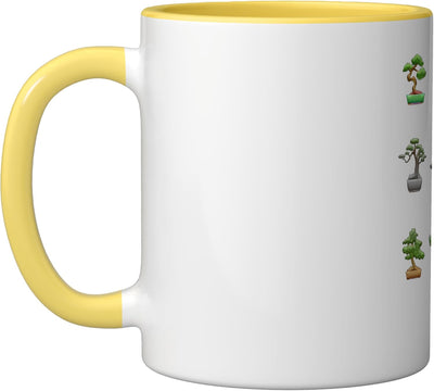 Taza de cerámica amarilla/blanca