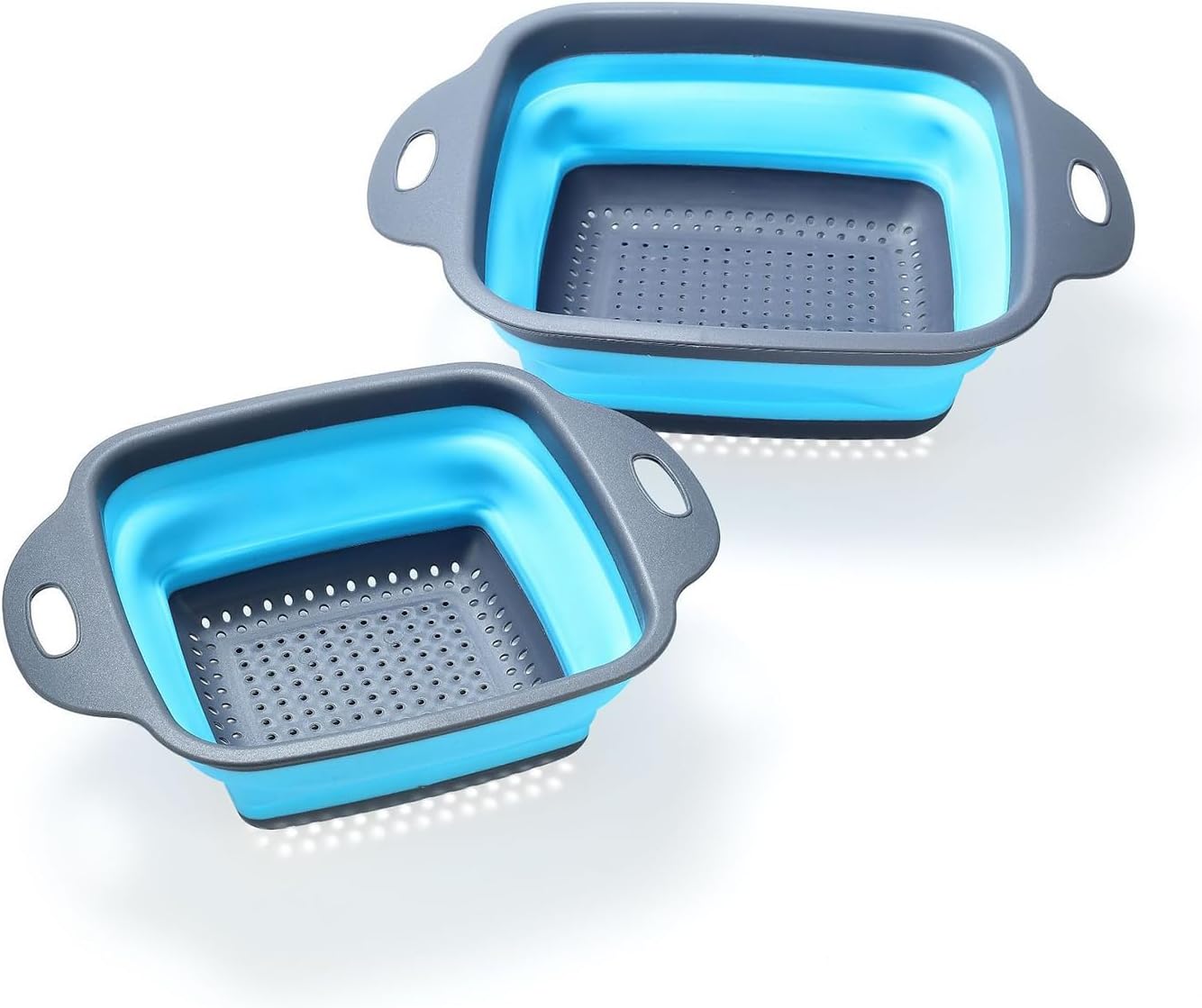 Juego de 2 coladores de silicona plegables 11.5 y 9.5 pulgadas
