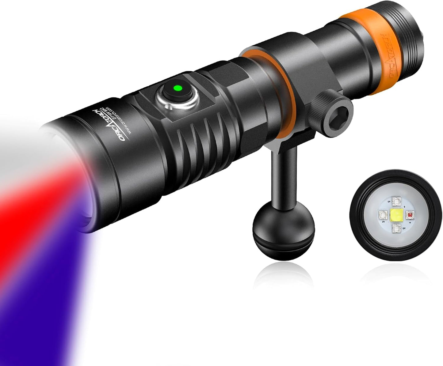 Luz subacuática tri-color 2300 lúmenes para buceo y fotografía