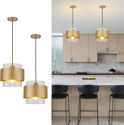 Luces colgantes isla cocina ajustables 9.8pulg metal