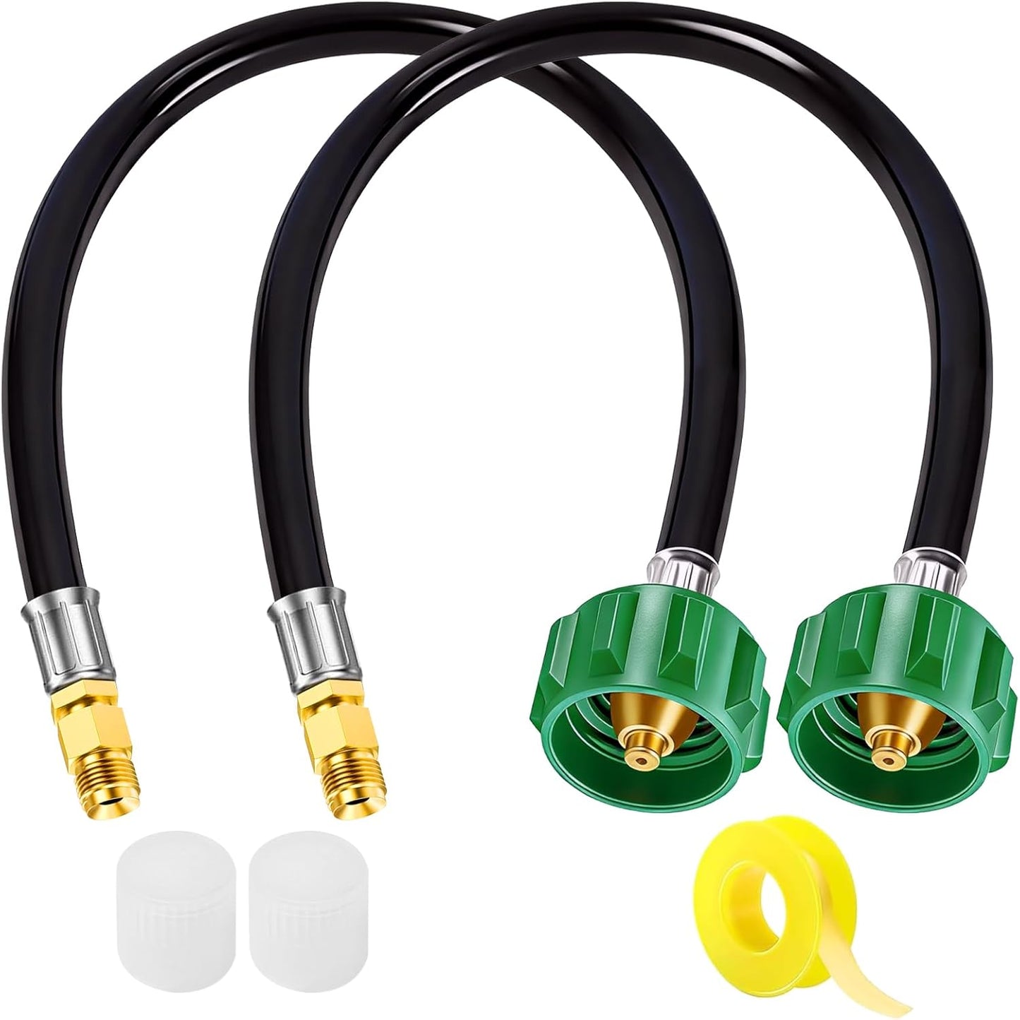 2 Mangueras Propano RV 15pulg Con Destello 1/4pulg Qcc1