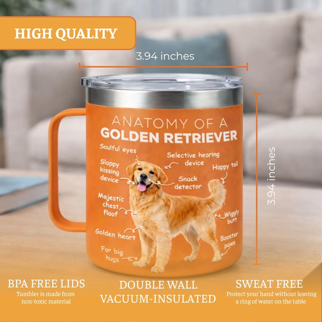 Vaso de acero inoxidable para amantes de los Golden Retriever