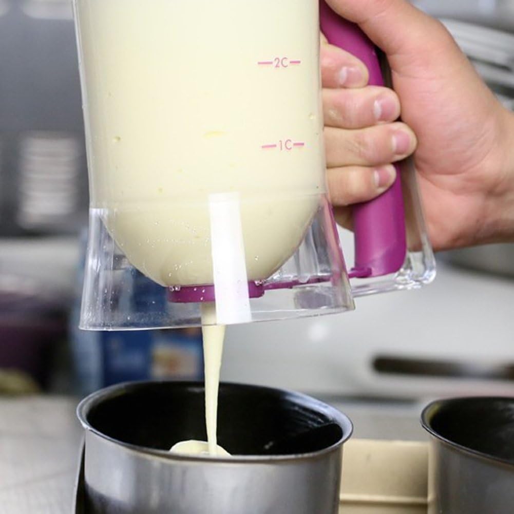 Dispensador de masa para panqueques, cupcakes y gofres con mango de apretar