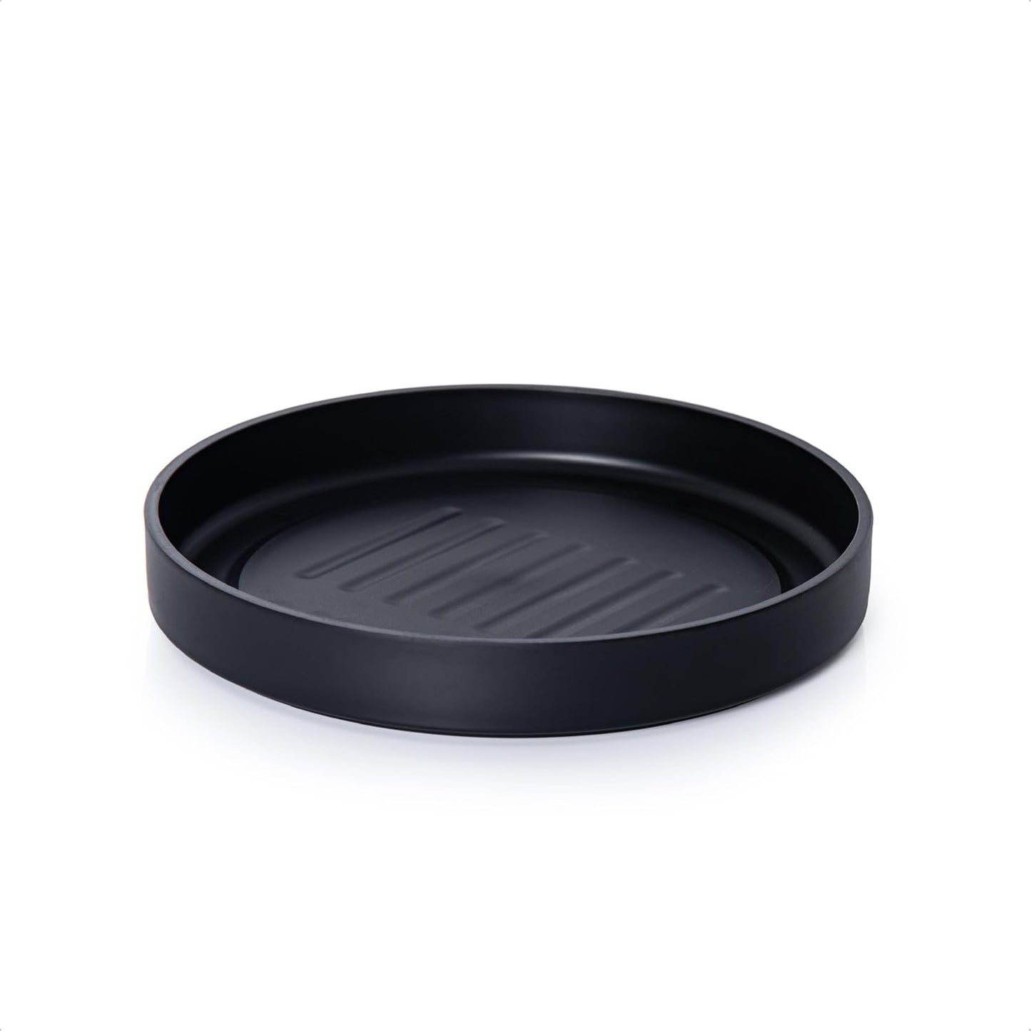 Platillo Plástico 10pulg Bandeja Drenaje Plantas Negro Mate