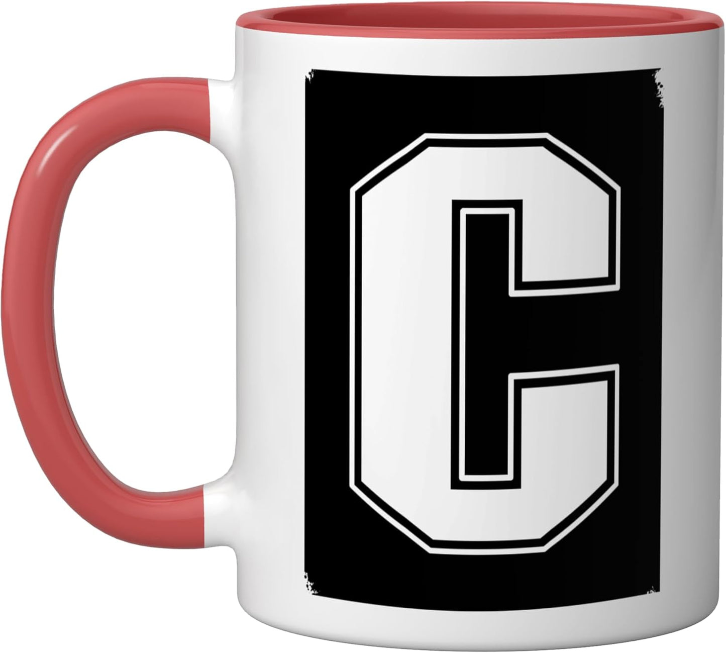 Taza Cerámica Letra C Roja/Blanca