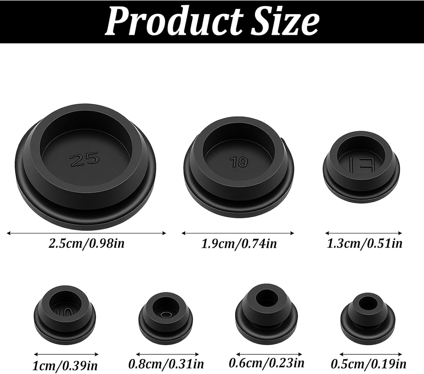 Kit 80 Tapones Silicona 7 Tamaños 1/4-1 Pulg
