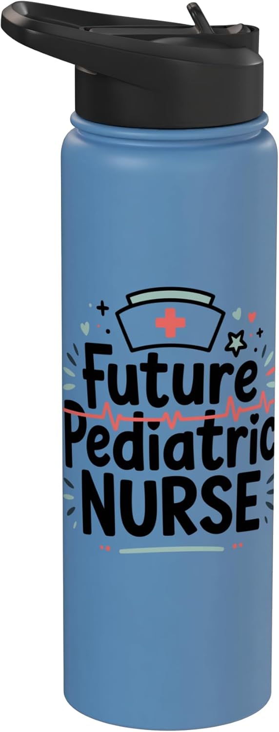 Botella de agua acero inoxidable aislada para enfermero pediatra