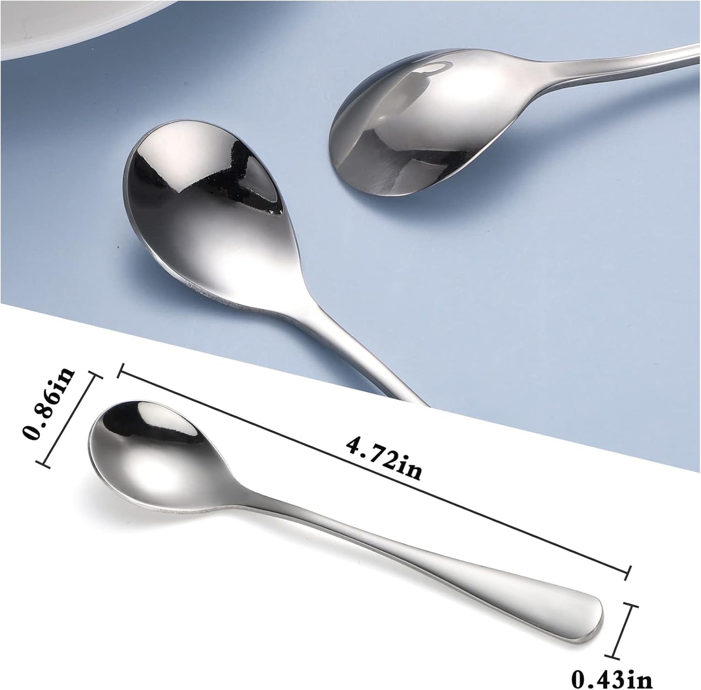 Juego de cucharas de huevo de acero inoxidable para desayuno (6)