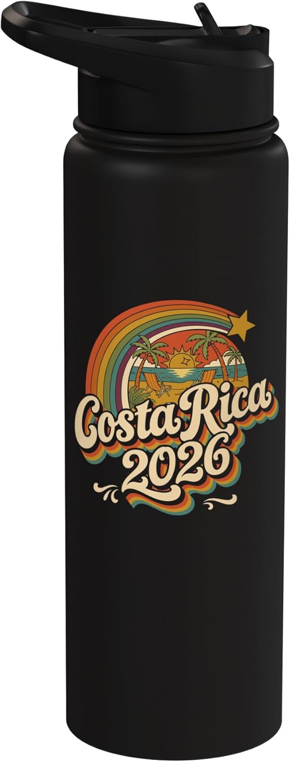 Outfit Costa Rica 2026 Botella de agua acero inoxidable aislada