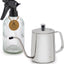 Regadera acero inox 21oz con botella spray vidrio 14oz para plantas