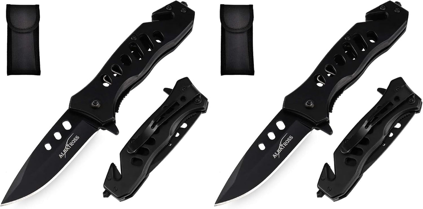 Cuchillo bolsillo plegable multifunción con resorte y bloqueo