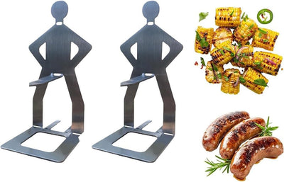 Soporte perros calientes acero inox pack 2 reutilizable