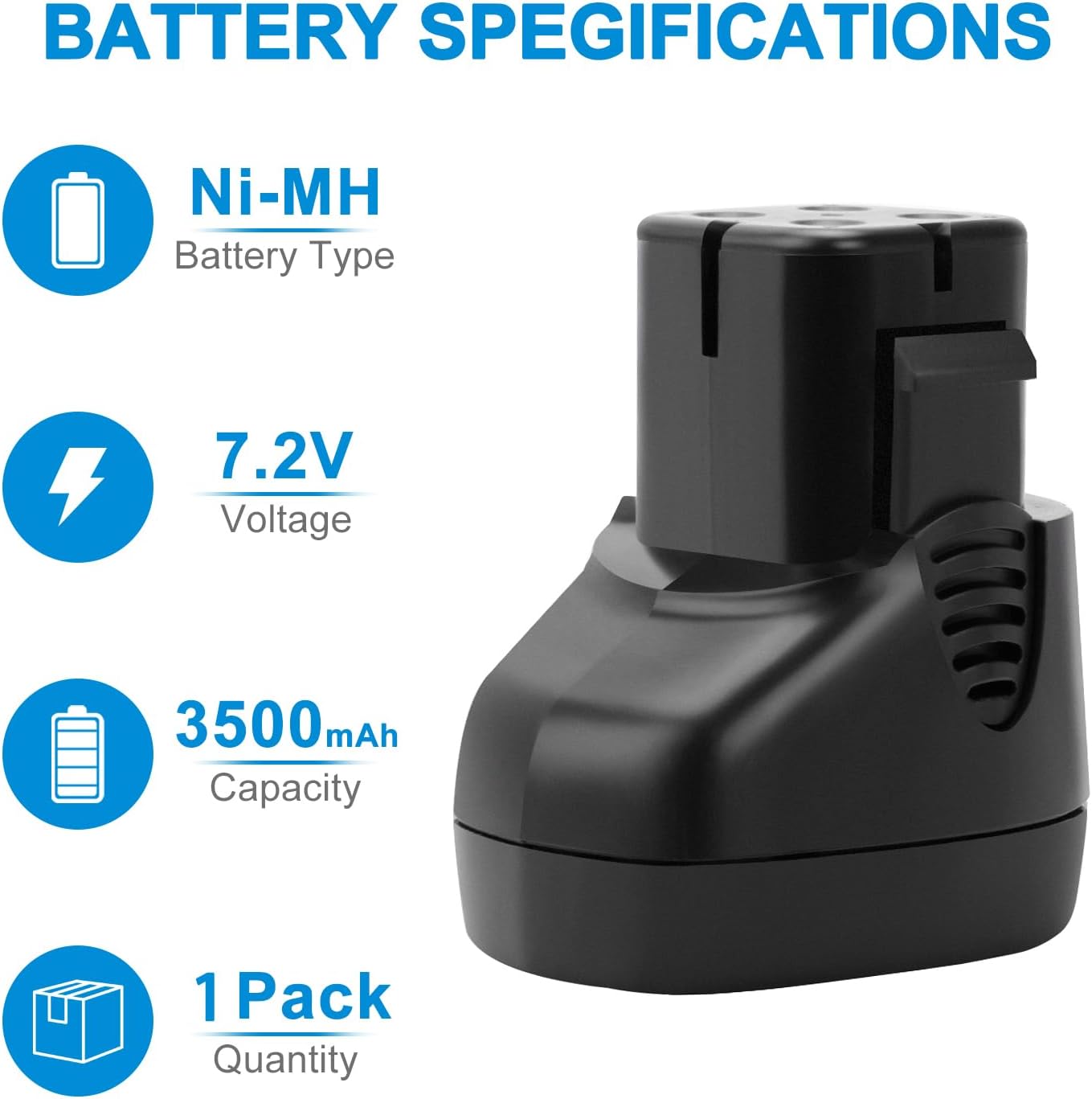 Batería Ni-MH 7.2V 3500mAh para herramienta inalámbrica MultiPro