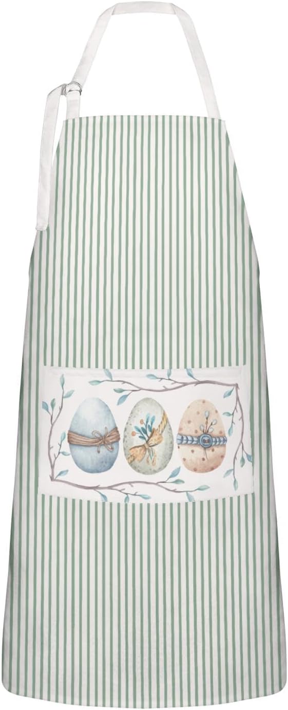 Delantal cocina ajustable con bolsillos algodón lino mujer