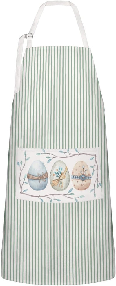 Delantal cocina ajustable con bolsillos algodón lino mujer