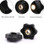 Tuerca hexagonal 1/4-20 con tornillo pasante negra set 20