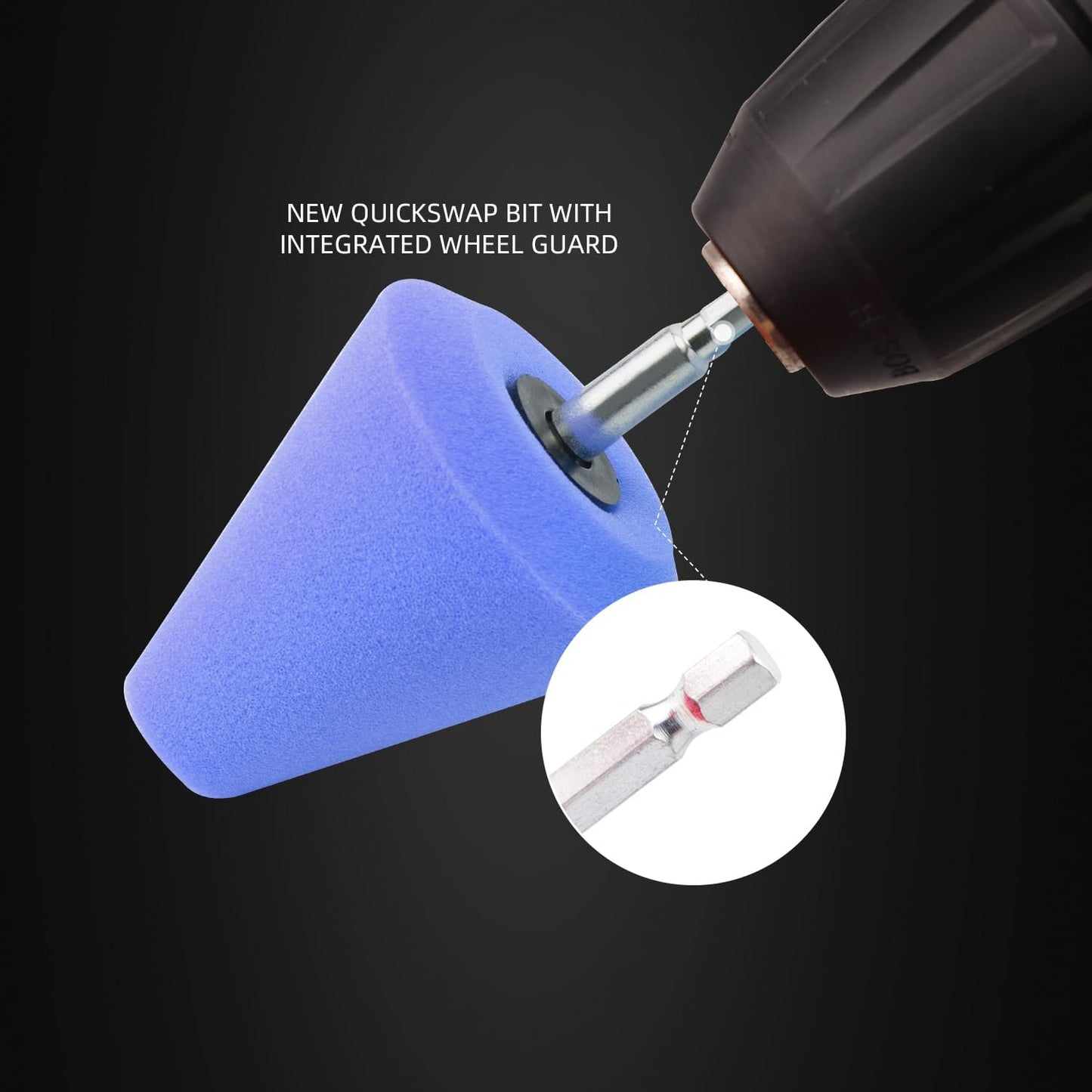 Cono pulido T80 azul para taladro rueda auto