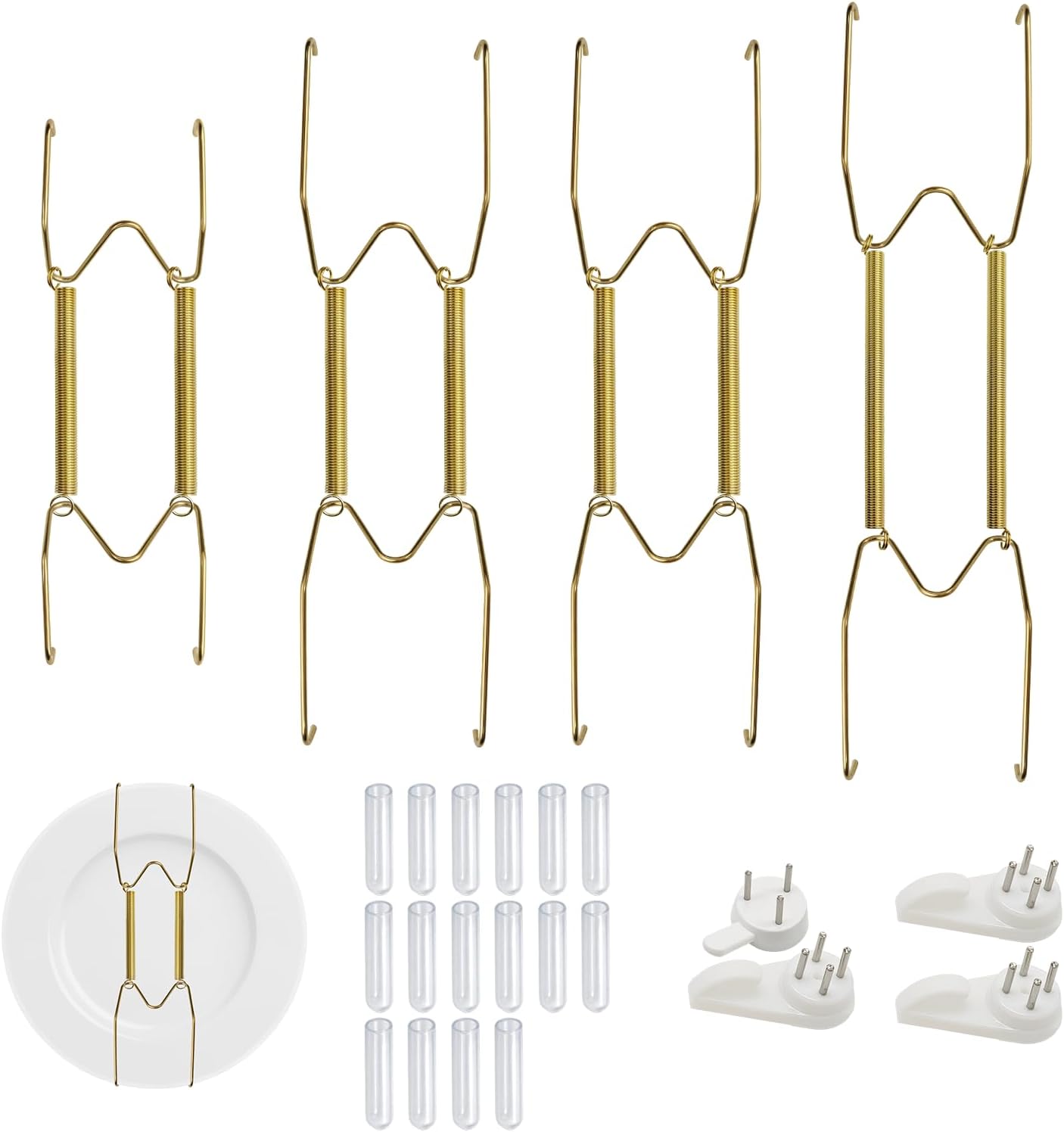 Perchas para placas pared set 4 soportes ajustables acero inox