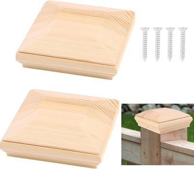 Tapas madera para poste 4x4 paquete 2