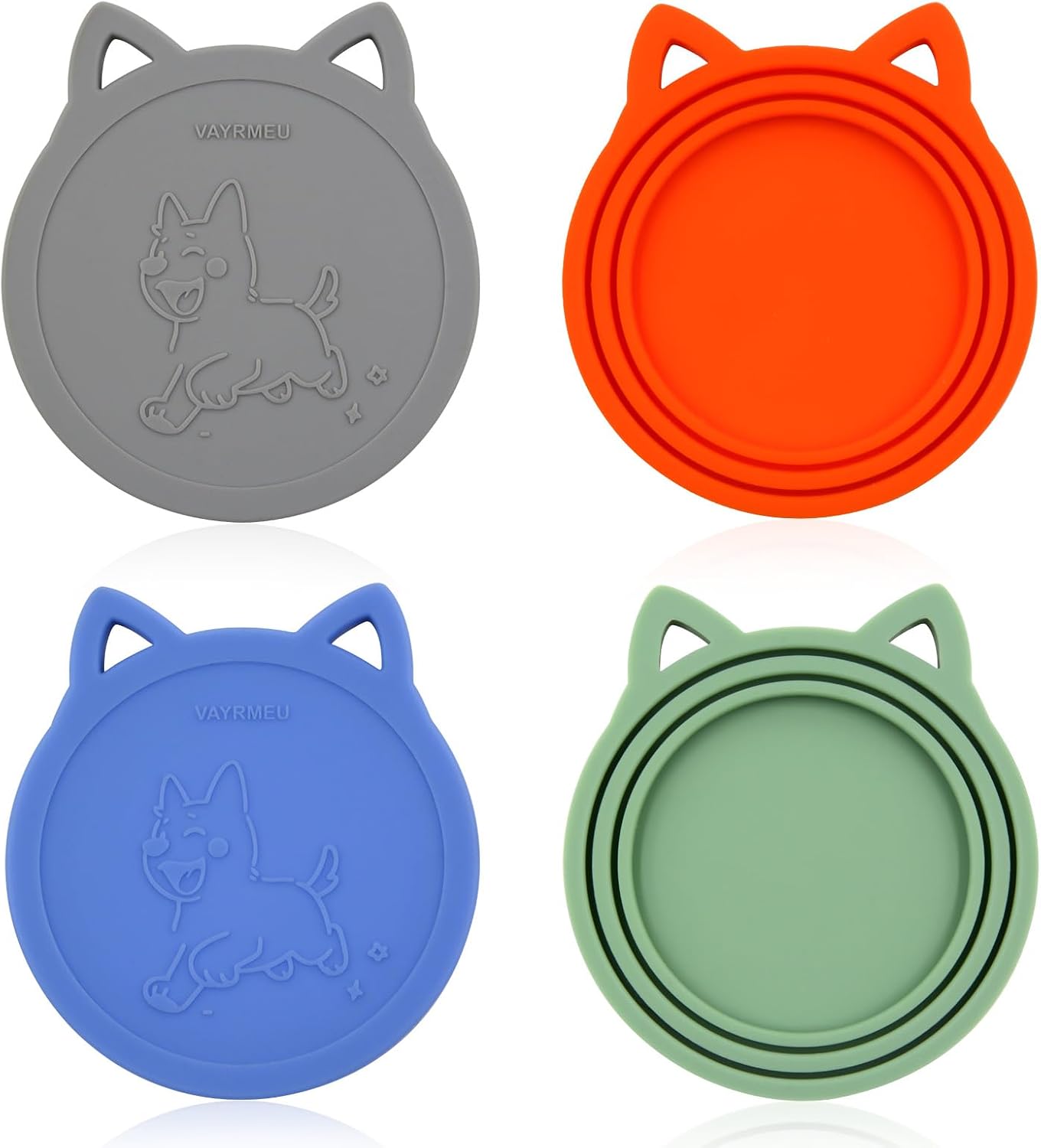 4 Pzas Latas Alimento Mascota Tapas Silicona Universal Sin BPA