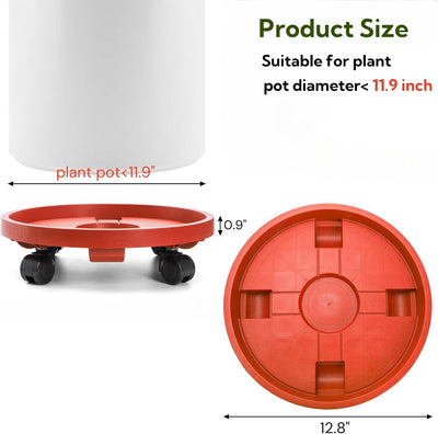 2 Organiz. plantas con ruedas 12pulg uso interior exterior