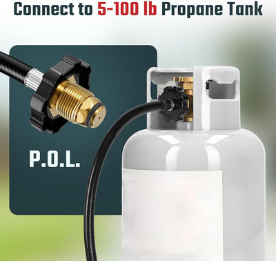 Adaptador manguera propano 18ft para calentador Buddy