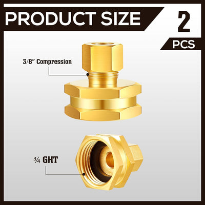 Adaptador manguera jardín latón 3/8x3/4 FHT giratorio 2uds