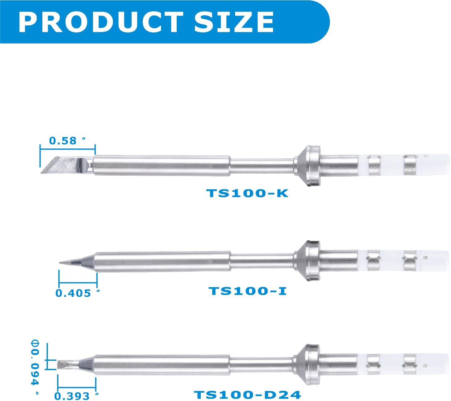 Kit puntas soldadura 3 pzas comp TS100 TS101 PinecilV2