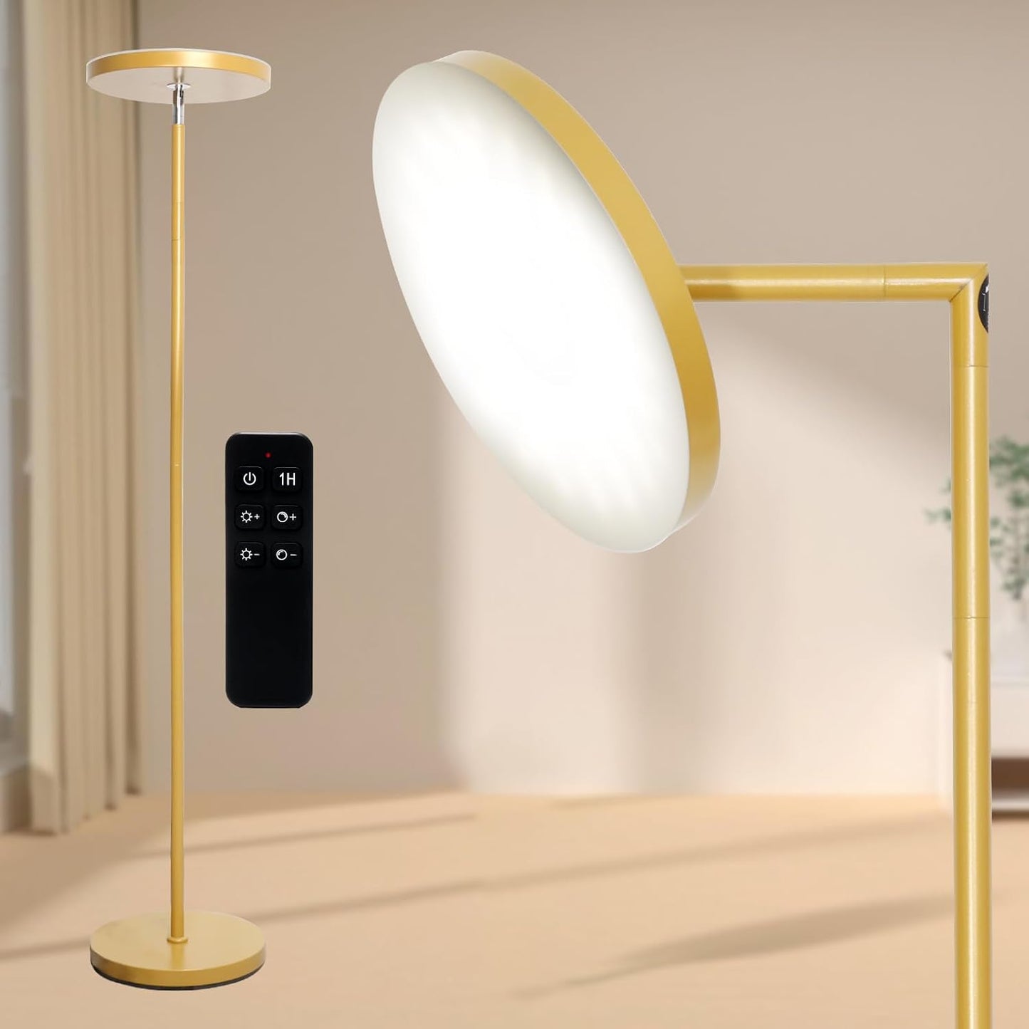 Lámpara pie LED plegable 90 grados control remoto sala estar