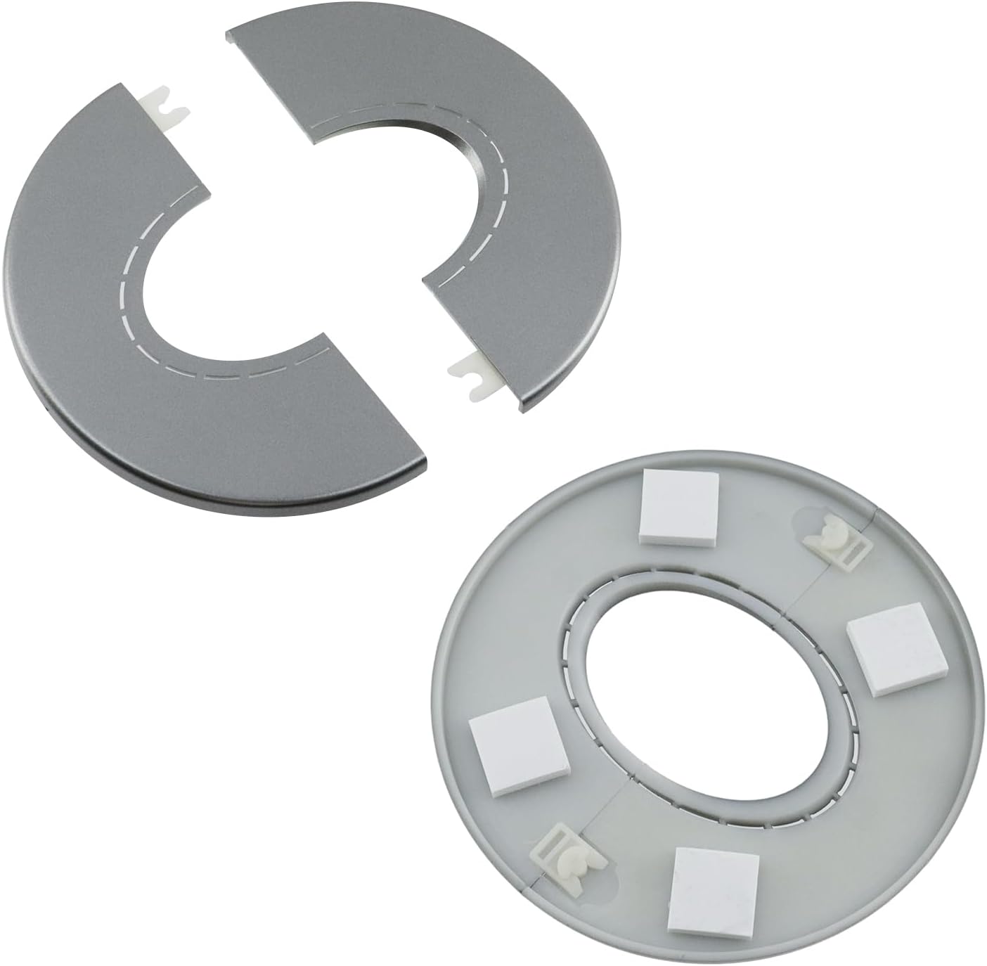 Tubo brida plástico redondo autoadhesivo con hebilla 50-60mm gris