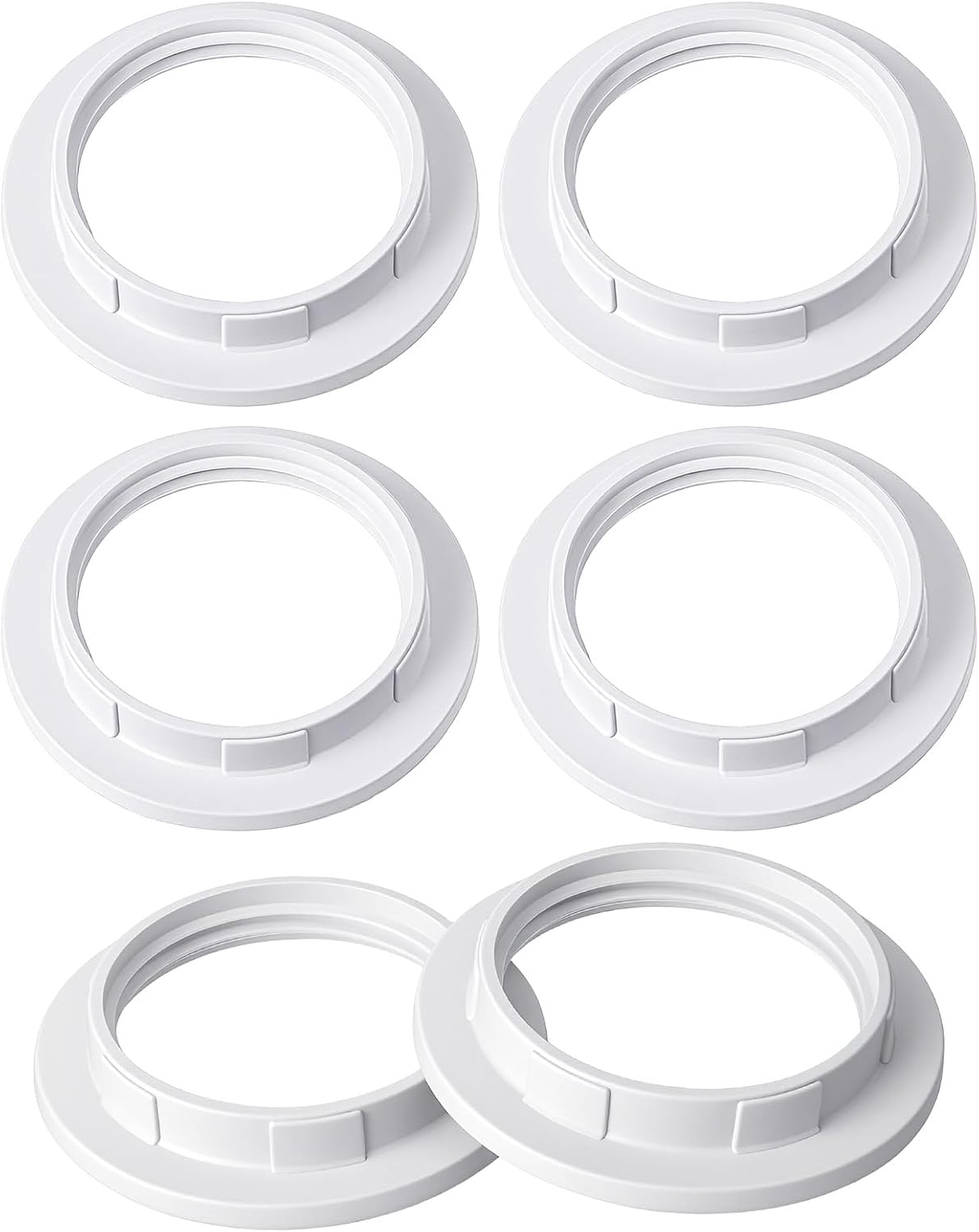 6 Anillos Adaptador Luz Blanca E26 E27 1.5pulg ID