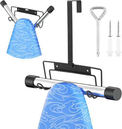 Soporte pared para tabla planchar con gancho metálico