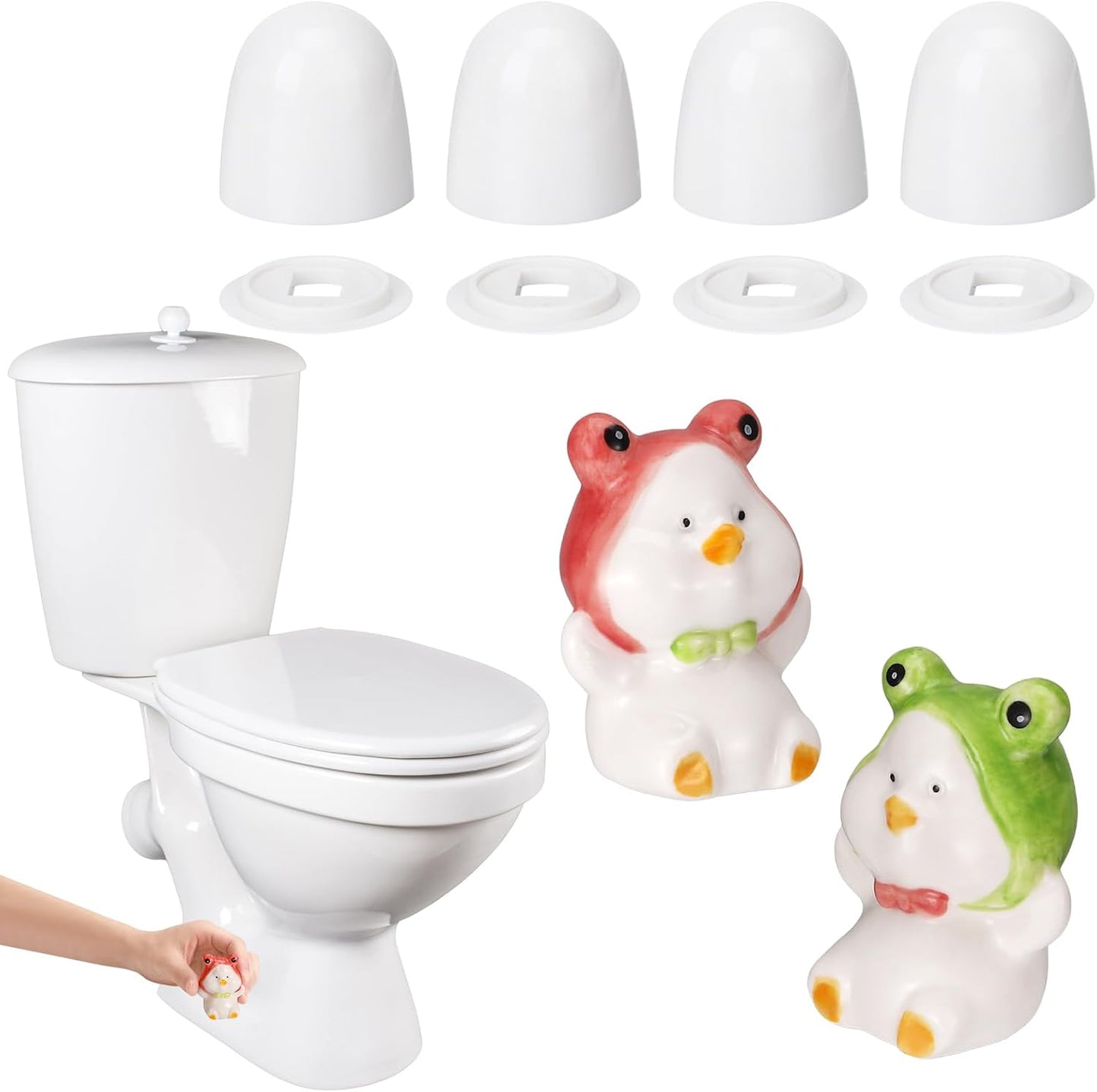 Fundas pernos inodoro decorativas tapas plástico blanco