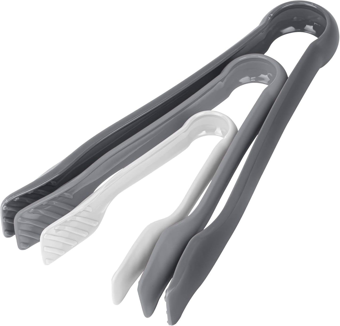 Juego de 3 pinzas plásticas multicolores grises sin BPA para barbacoa