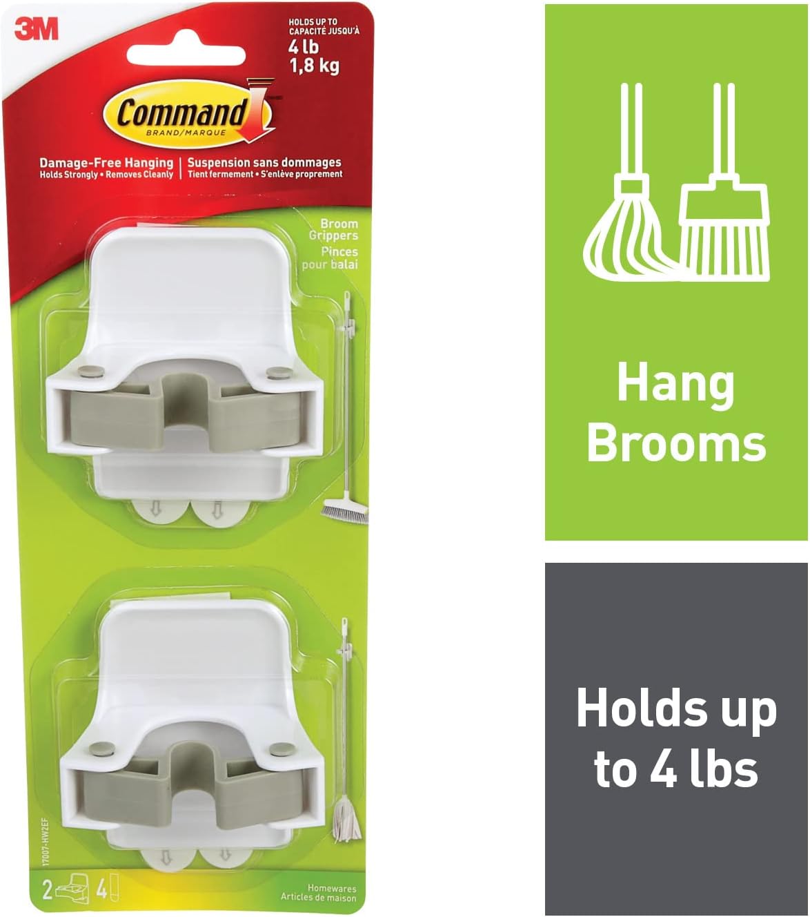 2 Pzas Clips Adhesivos para Escobas