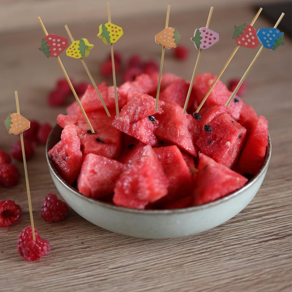 Palillos fresa multicolor 200 pzas para fiestas cumpleaños