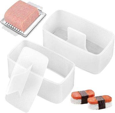 Kit de moldes de prensa Musubi con rebanador de carne y paleta de arroz