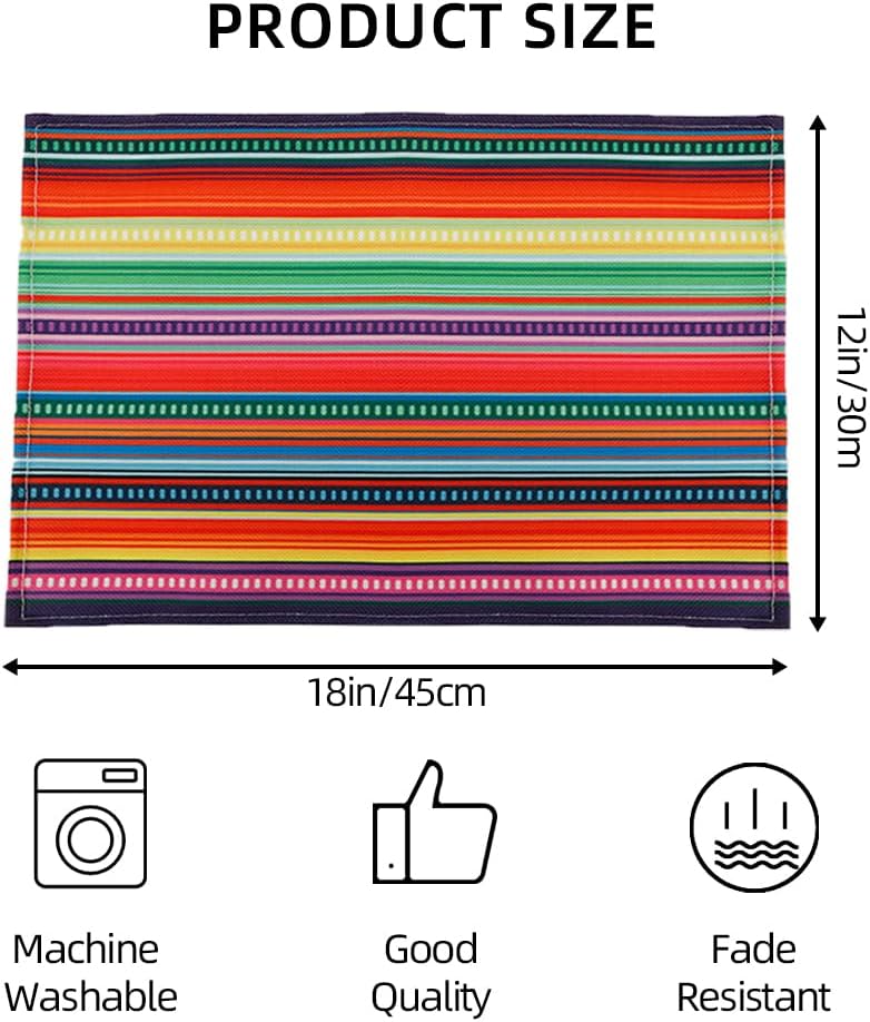Juego de 4 manteles individuales de lino para mesa de comedor