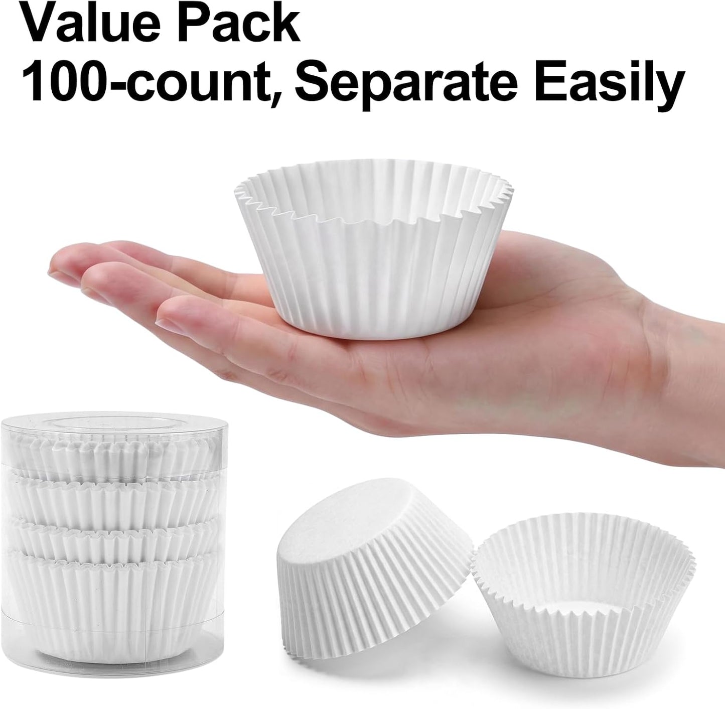 Vasos papel aluminio blanco para hornear 100 pzas cupcakes