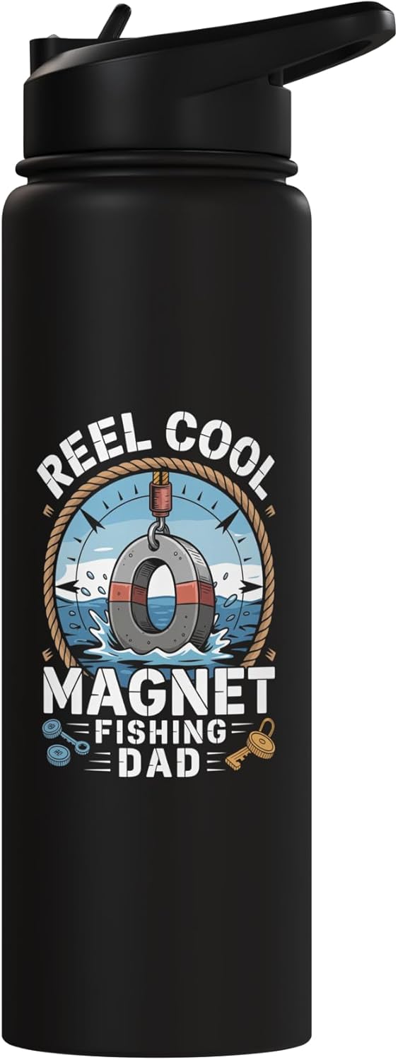 Bote de agua aislado de acero inoxidable con imán para pesca