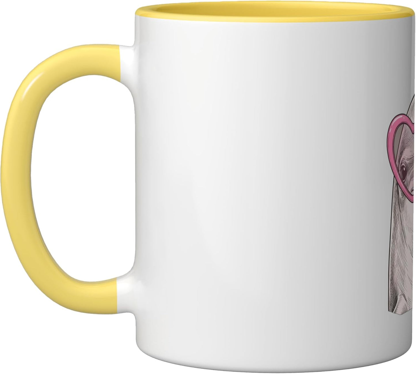 Taza de cerámica con delfín rosa y corazón de valentino