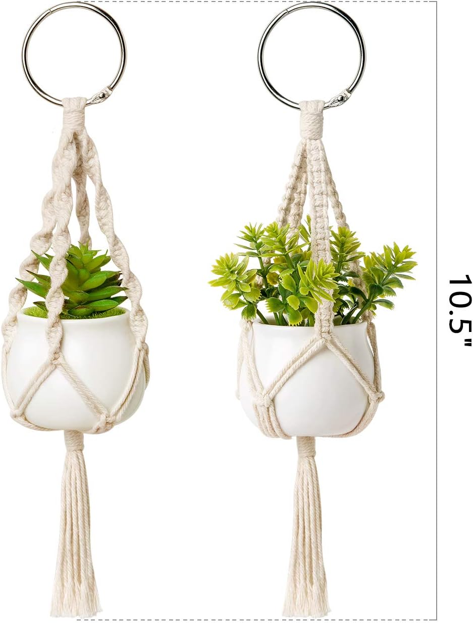 Colgante bohemio para coche con plantas artificiales